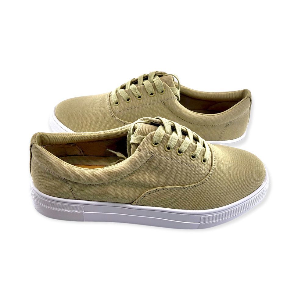 206 Collective Men's Mark Beige Canvas Suede Lace Up Sneakers Size 11